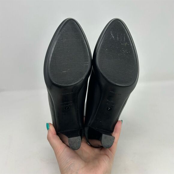 Aquatalia Women's Black Leather Ankle Boots Size 7 High Heel Back Zip Closure - Picture 10 of 13